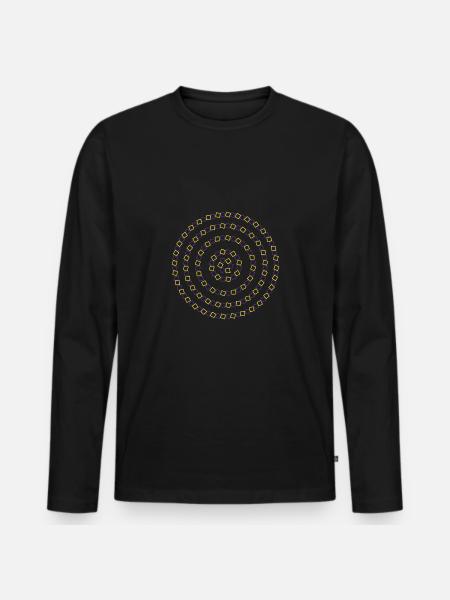 Optical illusion spiral - Men's Premium Organic Long Sleeve Shirt - black
