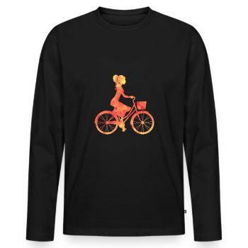 shopping - Men's Premium Organic Long Sleeve Shirt - black - Front - Nico (187cm)