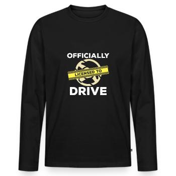 Fahrschüler - Männer Premium Bio Langarmshirt - Schwarz - Vorne - Nico (187cm)