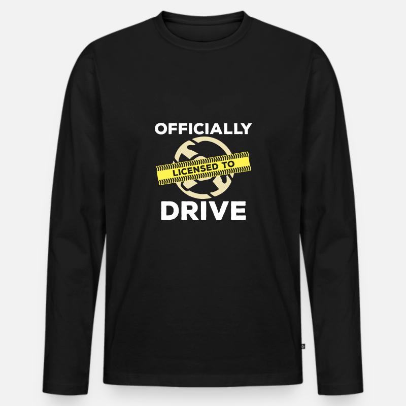 Fahrschüler - Männer Premium Bio Langarmshirt - Schwarz