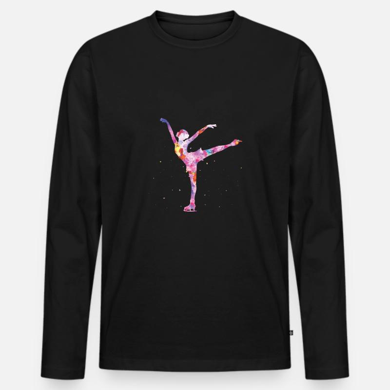 Eiskunstläuferin - Männer Premium Bio Langarmshirt - Schwarz