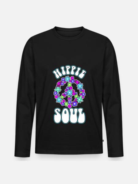 Hippie Soul - Men's Premium Organic Long Sleeve Shirt - black