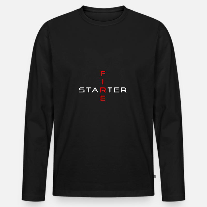 Fire Starter - Männer Premium Bio Langarmshirt - Schwarz