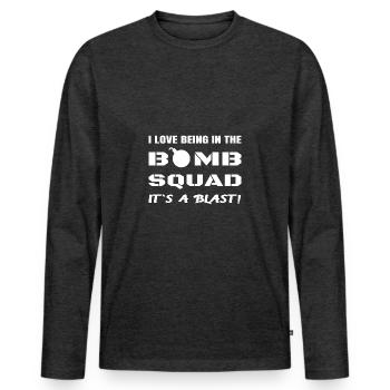 Funny Bomb Squad Joke Explosives Disposal Technici - Men's Premium Organic Long Sleeve Shirt - heather anthracite - Front - Nico (187cm)