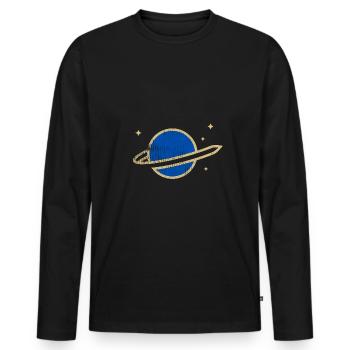 nasa inspires retro sci-fi | Space travel - Men's Premium Organic Long Sleeve Shirt - black - Front - Nico (187cm)