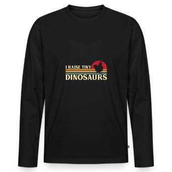 J’élève un minuscule dinosaure Dino Chicken Rooster Farmer - T-shirt manches longues Premium bio Homme - noir - Devant - Nico (187cm)