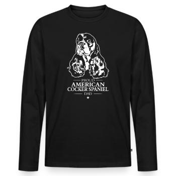 Cocker américain Spaniel papa chiens Wilsigns - T-shirt manches longues Premium bio Homme - noir - Devant - Nico (187cm)