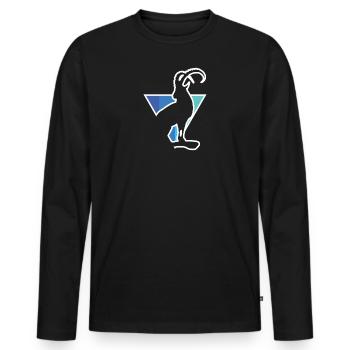 Steinbock Dreieck - Männer Premium Bio Langarmshirt - Schwarz - Vorne - Nico (187cm)