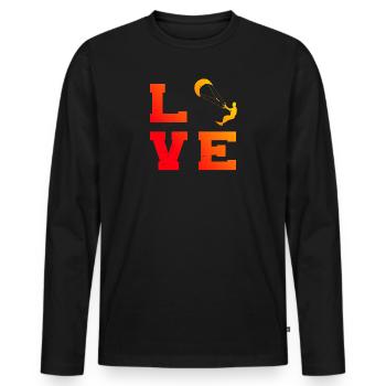 Kitesurf Kitesurf Femmes Kitesurf Kitesurf Kitesurf - T-shirt manches longues Premium bio Homme - noir - Devant - Nico (187cm)