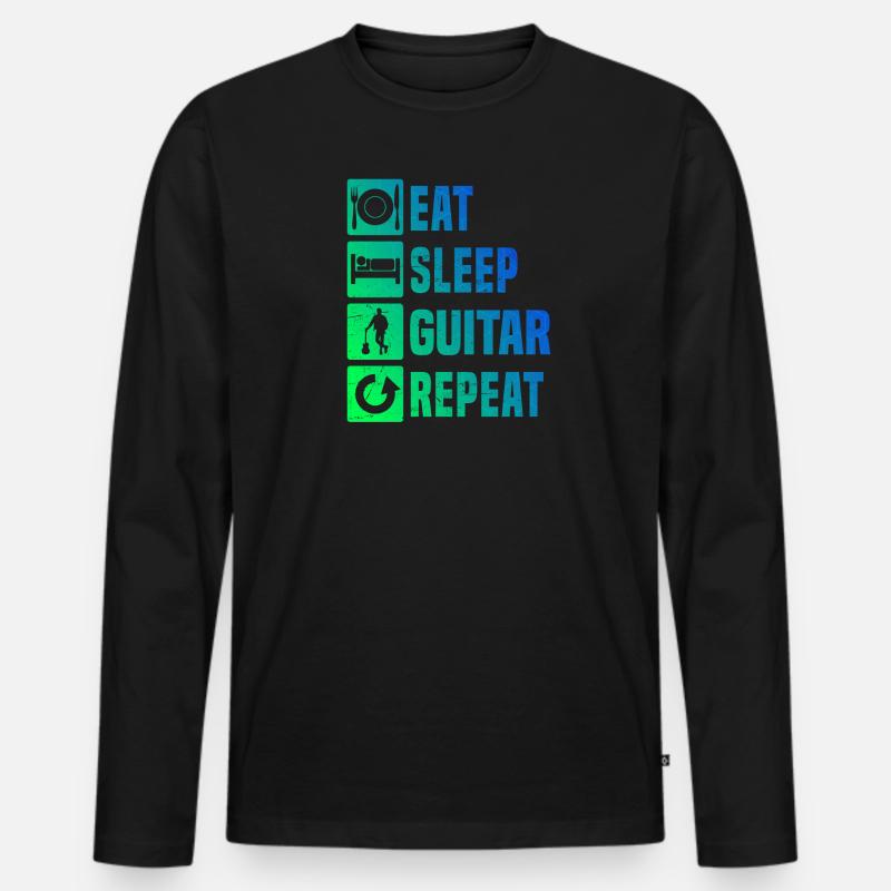 Gitarrenspieler classical guitar E-gitarre - Männer Premium Bio Langarmshirt - Schwarz