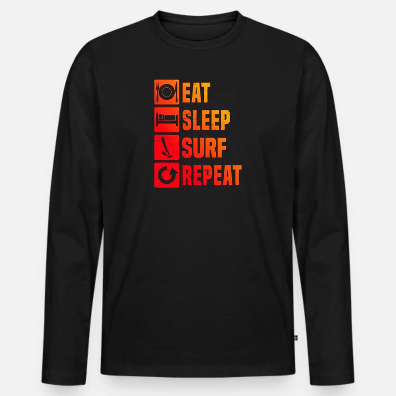 Surfen Windsurf Windsurfer Damen Windsurfen - Männer Premium Bio Langarmshirt - Schwarz