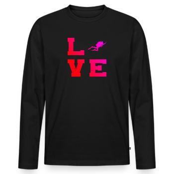 Scuba Tauchen Diving Scuba Taucher Scuba Diver - Men's Premium Organic Long Sleeve Shirt - black - Front - Nico (187cm)