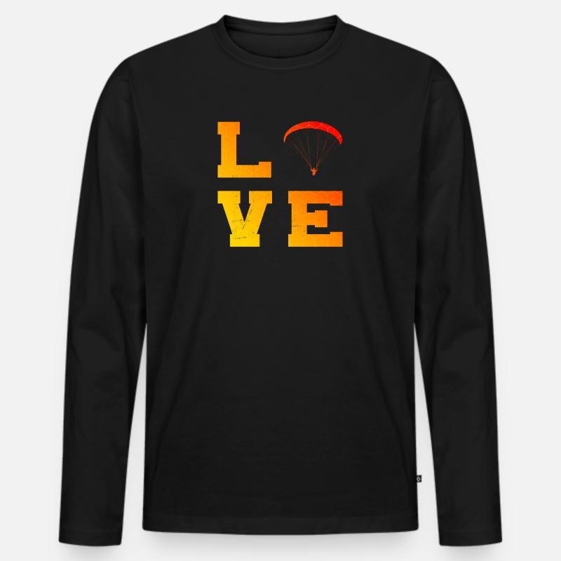Paragleiten Paragleiter Gleitschirmfliegen - Männer Premium Bio Langarmshirt - Schwarz