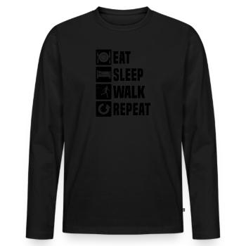 Walking Herren Damen Nordic Walker Walken - Männer Premium Bio Langarmshirt - Schwarz - Vorne - Nico (187cm)