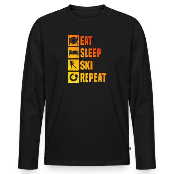 Cross-Country Skating Cross-Country Men's Cross-Country Classic - Men's Premium Organic Long Sleeve Shirt - black - Front - Nico (187cm)