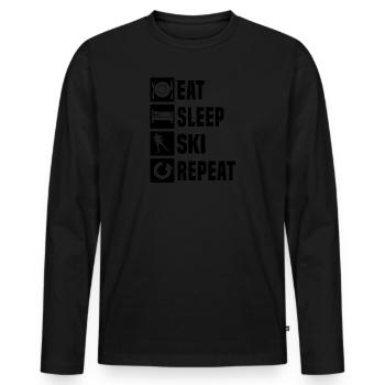Patinage de fond femmes Ski de fond patin de fond - T-shirt manches longues Premium bio Homme - noir - Devant - Nico (187cm)