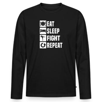 Thai Boxing Men Thai Boxing Muay Thai Thai Boxer - Men's Premium Organic Long Sleeve Shirt - black - Front - Nico (187cm)