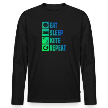 Kitesurf Kitesurf Femmes Kitesurf Kitesurf - T-shirt manches longues Premium bio Homme - noir - Devant - Nico (187cm)