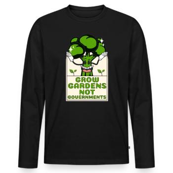 Grow Gardens Not Government - Men's Premium Organic Long Sleeve Shirt - black - Front - Nico (187cm)