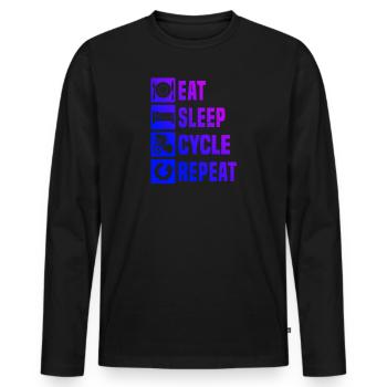 Road Bike Road Cyclist Road Bike Road Cycling - Men's Premium Organic Long Sleeve Shirt - black - Front - Nico (187cm)
