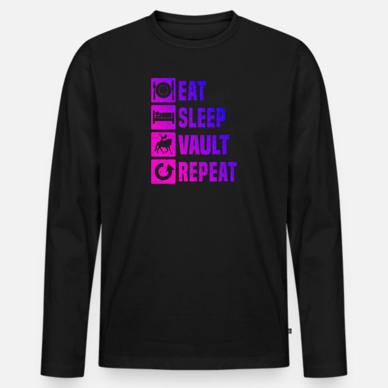 Teamvoltigieren Reitkunst Voltigieren - Männer Premium Bio Langarmshirt - Schwarz