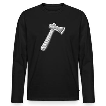 | de hache Bûcherons | | des menuisiers Hache - T-shirt manches longues Premium bio Homme - noir - Devant - Nico (187cm)