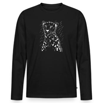 Gepard | Raubtier | laufen | Afrika - Männer Premium Bio Langarmshirt - Schwarz - Vorne - Nico (187cm)
