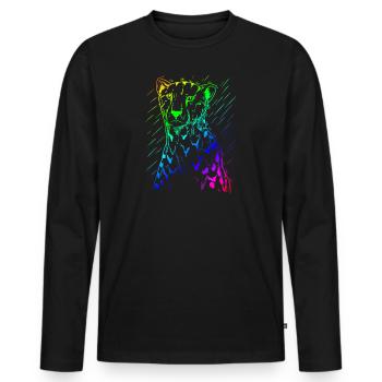 | guépard | prédateur | en cours d’exécution Afrique - T-shirt manches longues Premium bio Homme - noir - Devant - Nico (187cm)