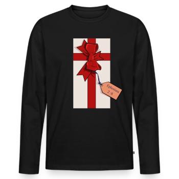 Durch Gnade gerettet - Männer Premium Bio Langarmshirt - Schwarz - Vorne - Nico (187cm)