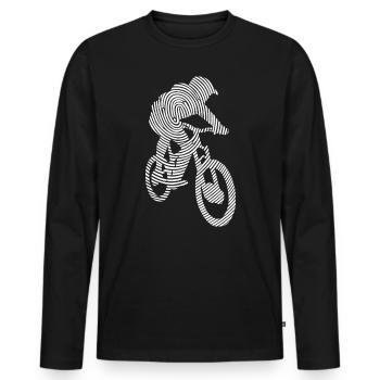 VTT Descente Empreinte digitale VTT - T-shirt manches longues Premium bio Homme - noir - Devant - Nico (187cm)