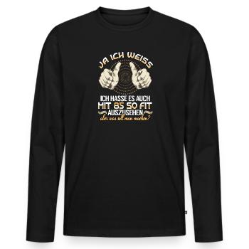 85. Geburtstag 85 Jahre Geburtstag Geschenkidee - Männer Premium Bio Langarmshirt - Schwarz - Vorne - Nico (187cm)