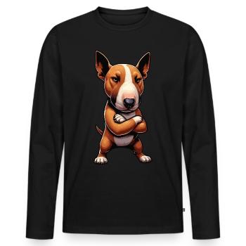 Pas de Bull Terrier miniature Propriétaire d’un Bully Bull Terrier - T-shirt manches longues Premium bio Homme - noir - Devant - Nico (187cm)