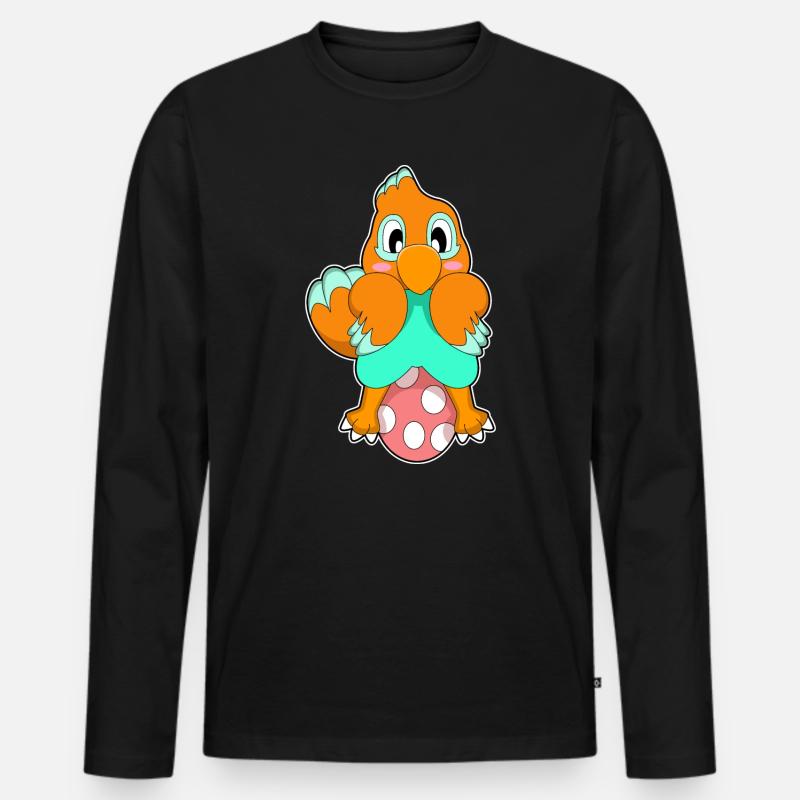 Papagei Ei - Männer Premium Bio Langarmshirt - Schwarz