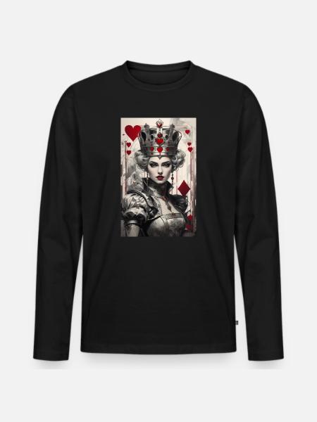 Fantasy Cyberpunk af dronningen af hjerter II - Premium økologisk langærmet T-shirt til mænd - sort