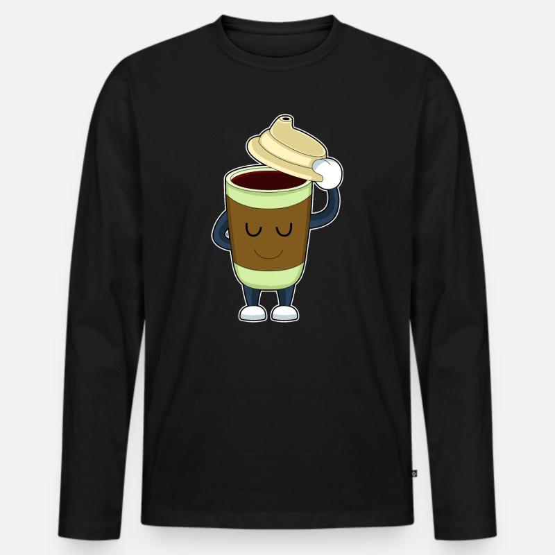 Gentleman Coffee to go - Männer Premium Bio Langarmshirt - Schwarz