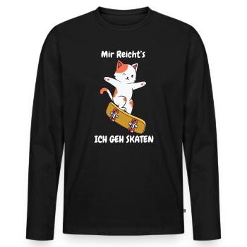 Mir Reichts Ich Geh Skaten Katze Skate Board - Männer Premium Bio Langarmshirt - Schwarz - Vorne - Nico (187cm)