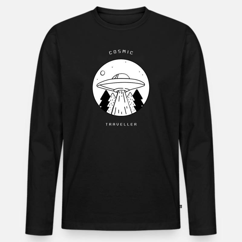 Kosmischer Reisender - Männer Premium Bio Langarmshirt - Schwarz
