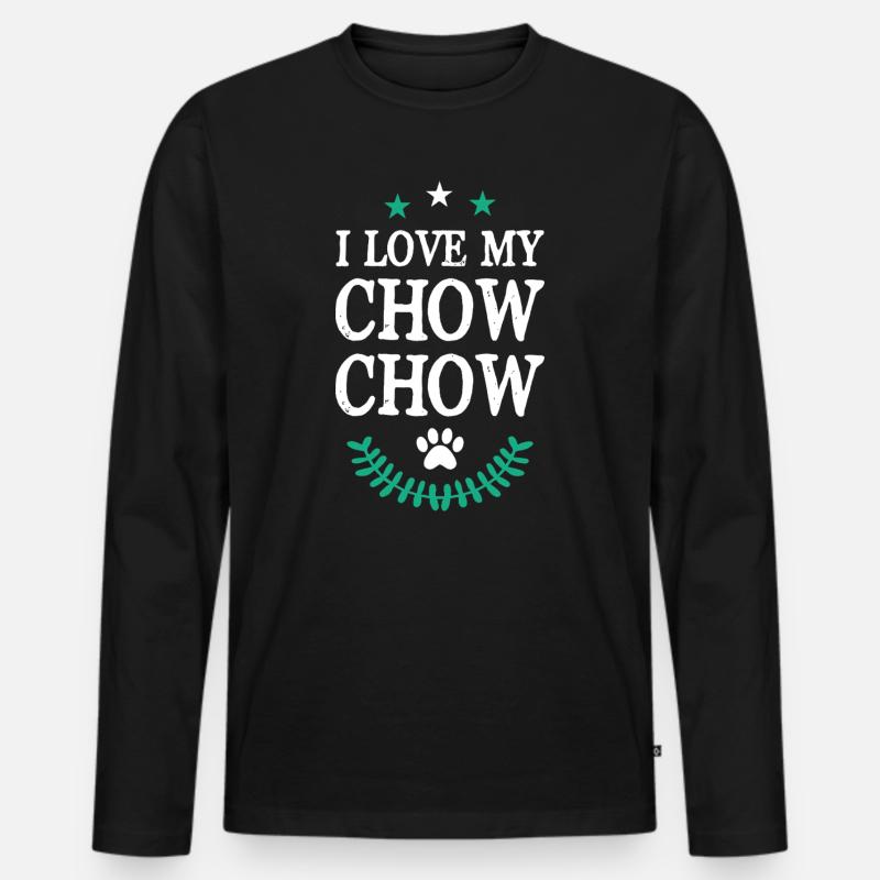 CHOW_CHOW - Männer Premium Bio Langarmshirt - Schwarz