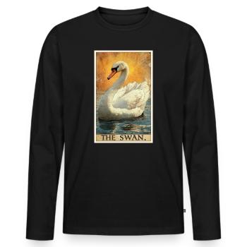 Schwäne Schwan - Männer Premium Bio Langarmshirt - Schwarz - Vorne - Nico (187cm)