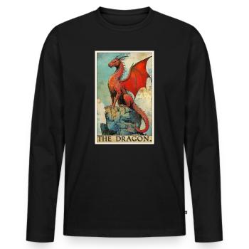 Drachen Drache - Männer Premium Bio Langarmshirt - Schwarz - Vorne - Nico (187cm)