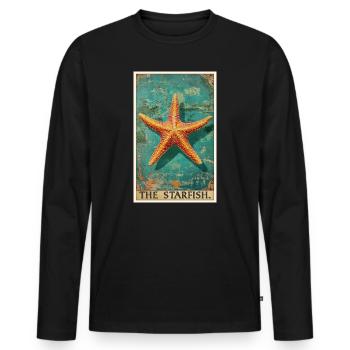 Starfish Starfish - Men's Premium Organic Long Sleeve Shirt - black - Front - Nico (187cm)