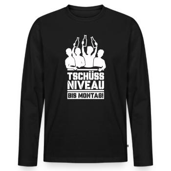 Bye bye niveau jusqu’à lundi - T-shirt manches longues Premium bio Homme - noir - Devant - Nico (187cm)
