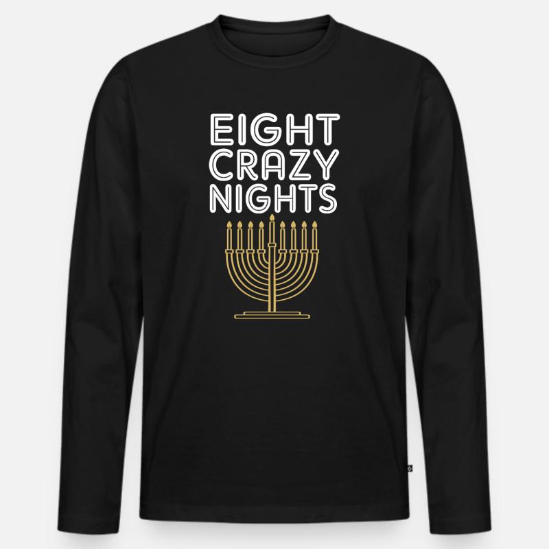 Hanukkah Chanukkah Hanukah - Männer Premium Bio Langarmshirt - Schwarz