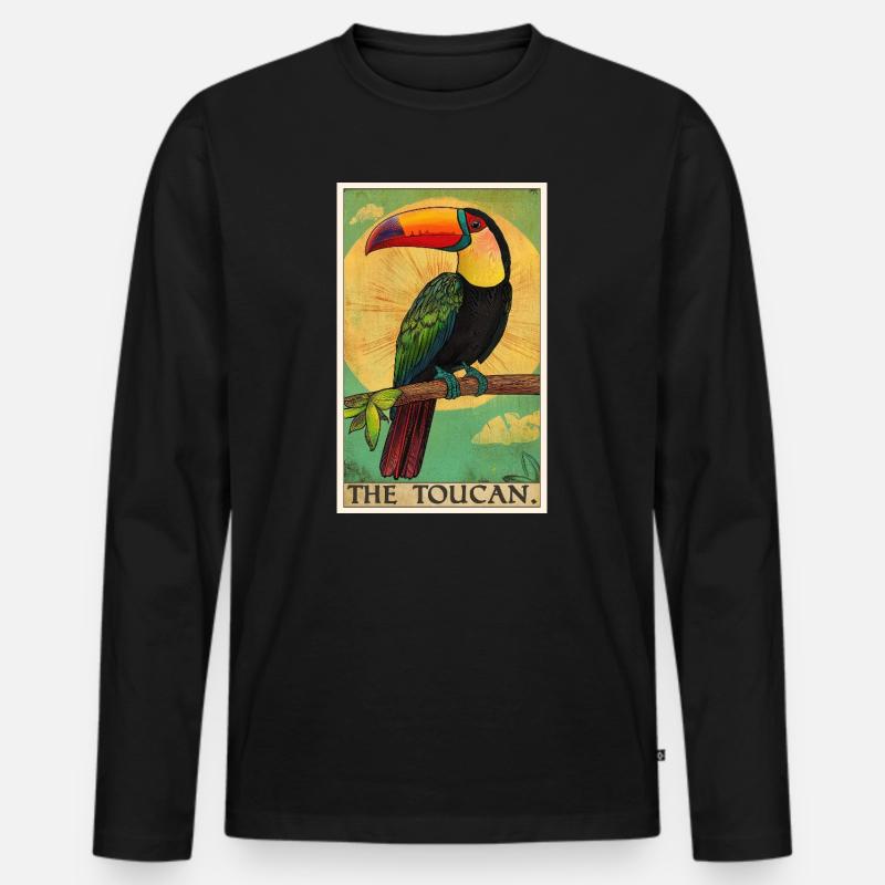 Tukane Tukan - Männer Premium Bio Langarmshirt - Schwarz