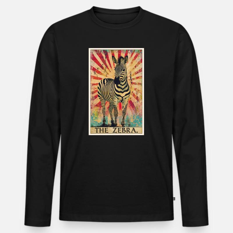 Zebras Zebra - Männer Premium Bio Langarmshirt - Schwarz