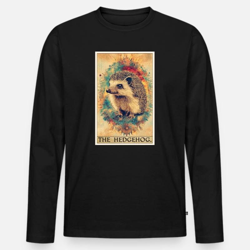 Igel - Männer Premium Bio Langarmshirt - Schwarz