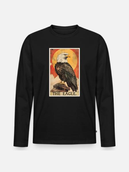 Eagle - Men's Premium Organic Long Sleeve Shirt - black