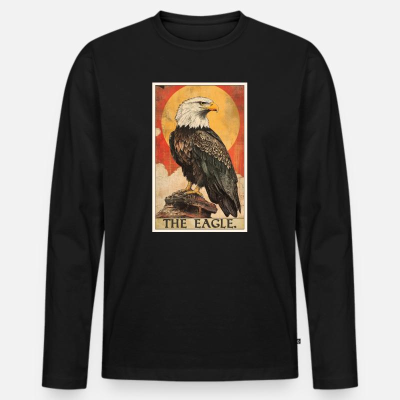 Adler - Männer Premium Bio Langarmshirt - Schwarz