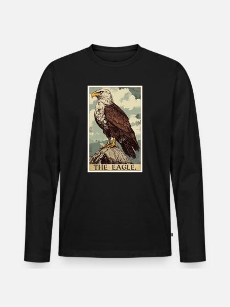 Eagle - Men's Premium Organic Long Sleeve Shirt - black