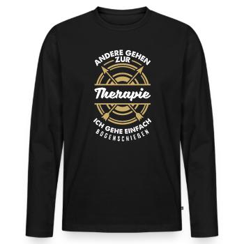 I go archery - Men's Premium Organic Long Sleeve Shirt - black - Front - Nico (187cm)